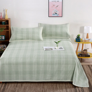 26x8纯亚麻凉席三件套大纯亚麻床单双人空调席可水洗子季软席夏天
