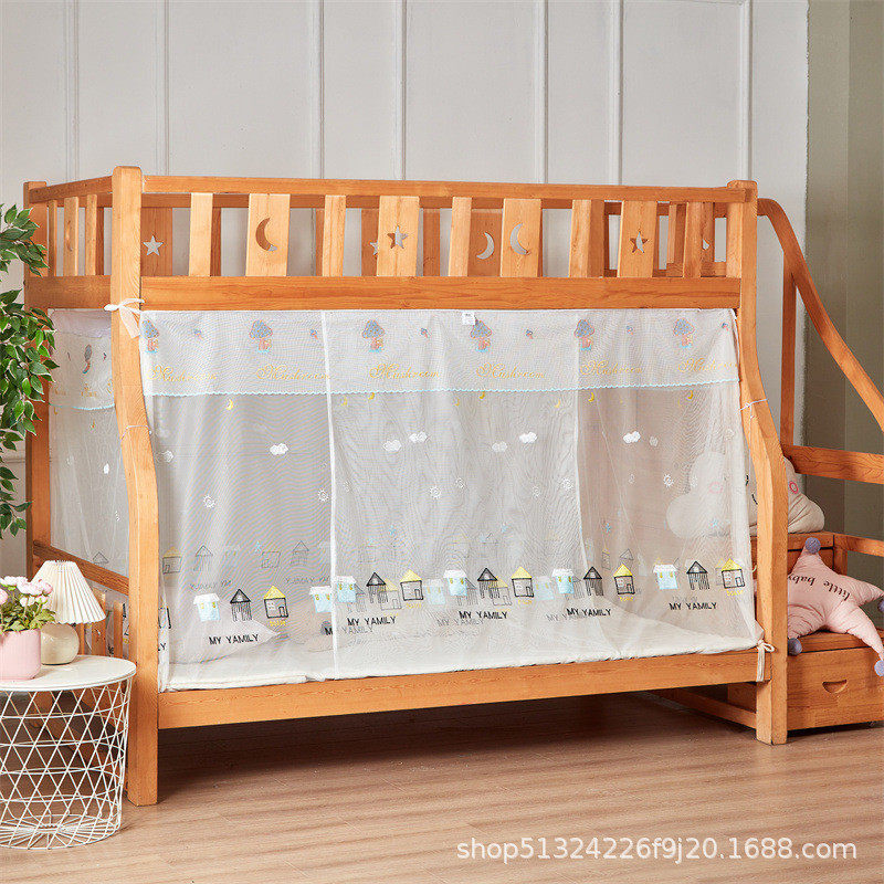 子母床加密蚊帐上下铺梯形儿童床柜款梯家用加厚蚊帐双开门防尘顶,床上用品,蚊帐,淘宝优惠券,粉丝福利购,淘宝优惠卷