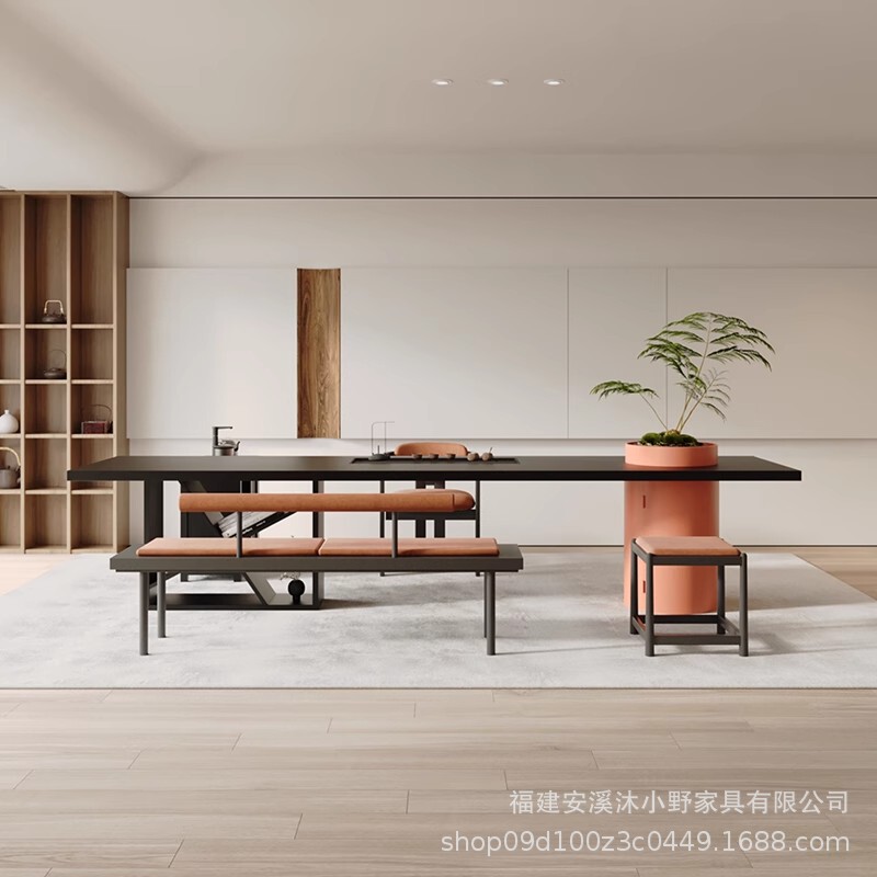 热销实木茶桌北美白蜡木家用客厅大板桌书桌办公商务茶台桌椅泡茶