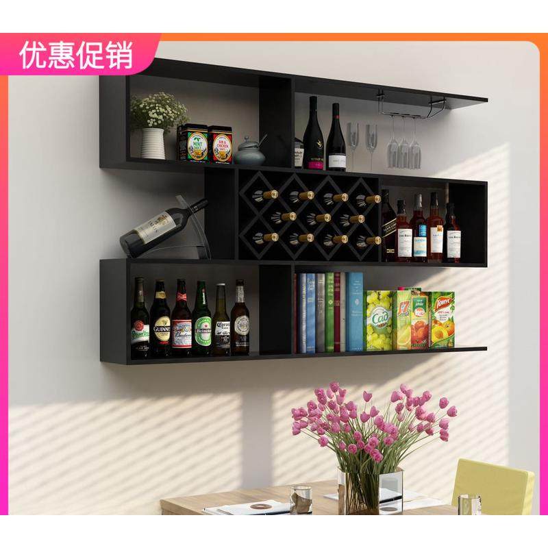鹫包邮悬挂式酒架酒柜墙上置物架餐简约实木吧台壁挂墙壁装饰,家居饰品,装饰摆件,淘宝优惠券,粉丝福利购,淘宝优惠卷