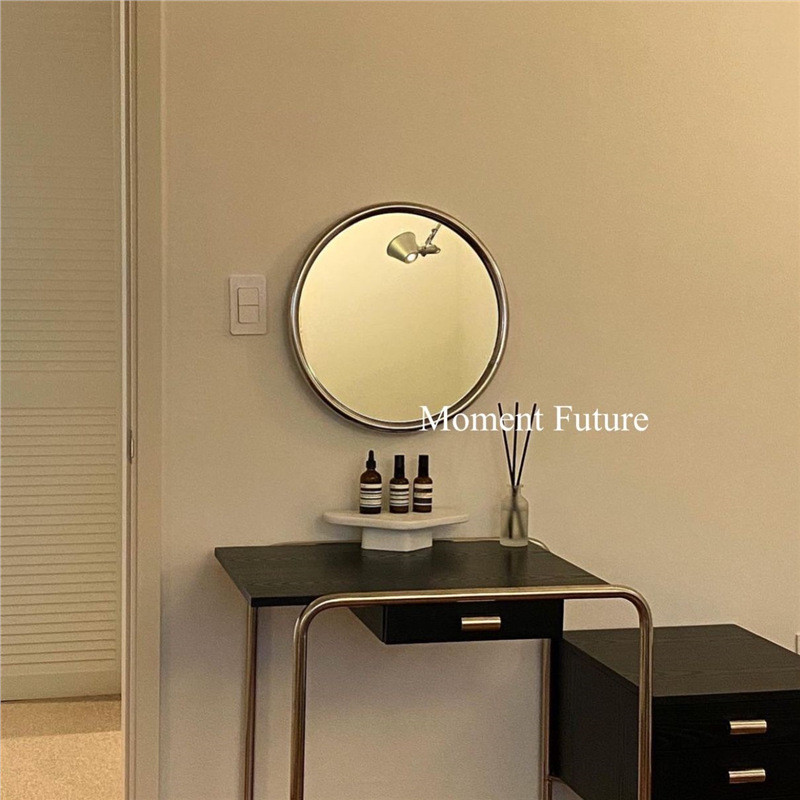 轻奢梳妆镜小镜子壁挂式洗手台镜化妆镜卫生间镜子上墙方形浴室镜