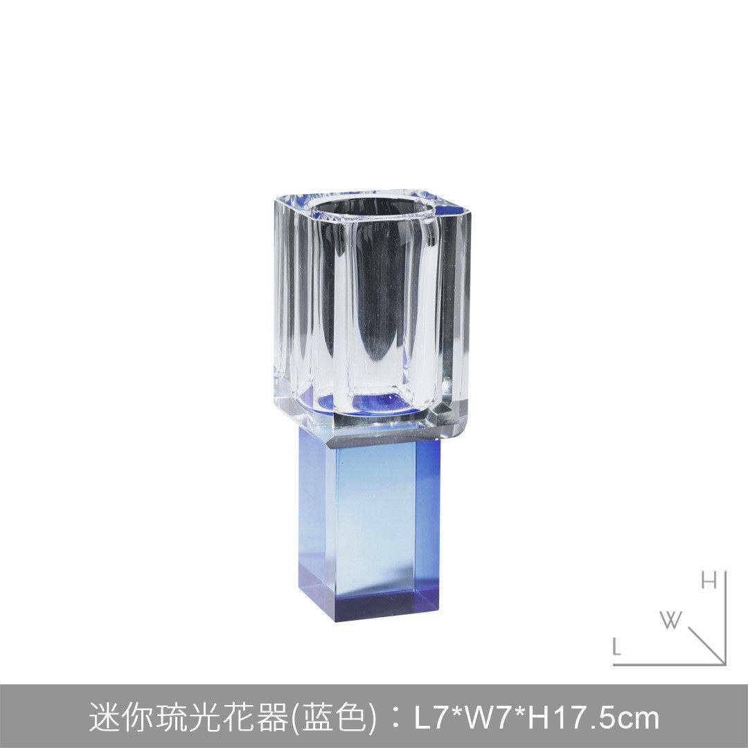 轻奢简约插花迷你花瓶摆件酒店卫生间床头柜餐厅摆放艺术品方形器