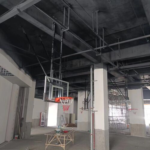 悬挂式悬空电动篮球架壁挂手摇手动升降篮球架手摇升降吊顶篮球架