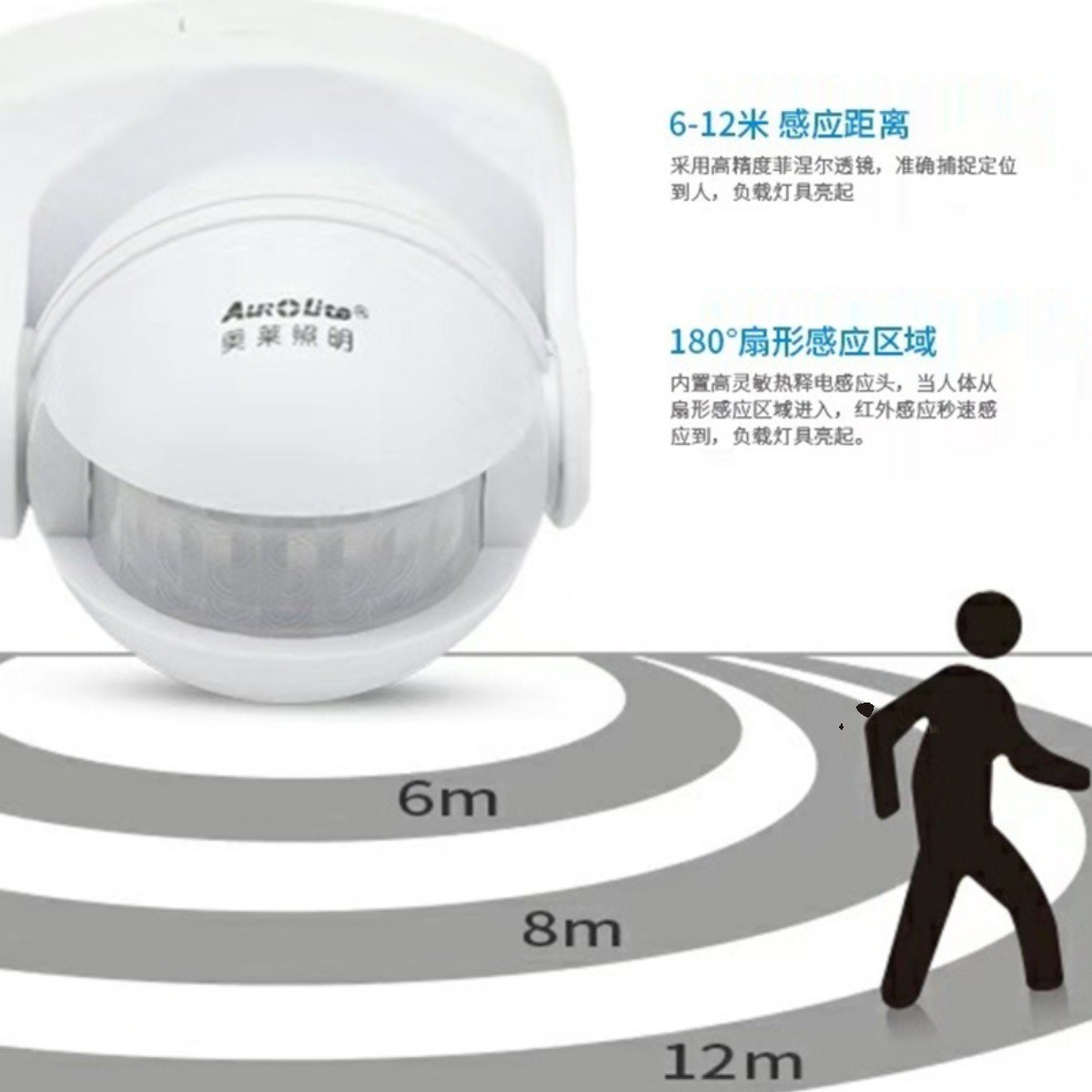 人体感应开关220V红外感应器人体接近开关延时可调户外防水
