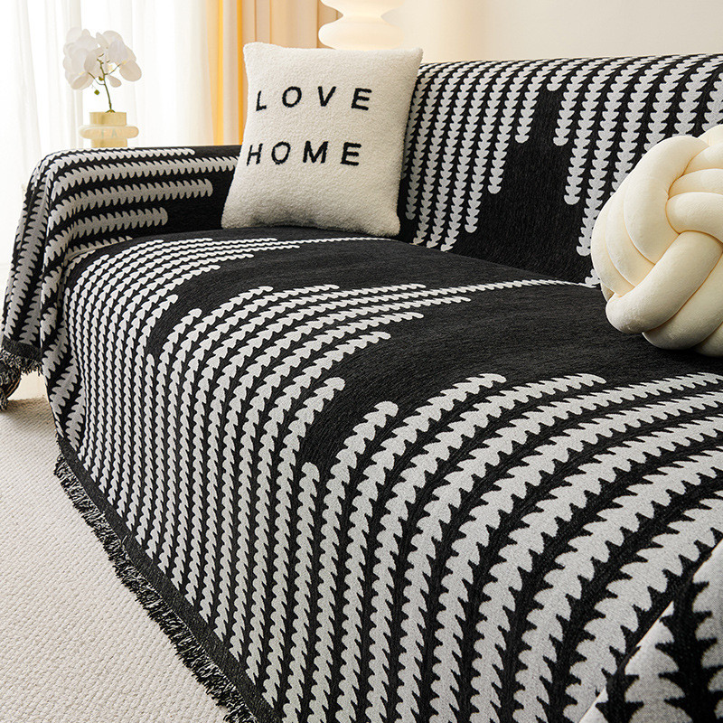 雪尼尔沙发巾加厚防万能沙发垫轻奢高级感猫抓全包沙发套罩可代发