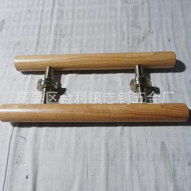 供应实木拉手房门大门木拉手中式玻璃门拉手酒店门面把手定制