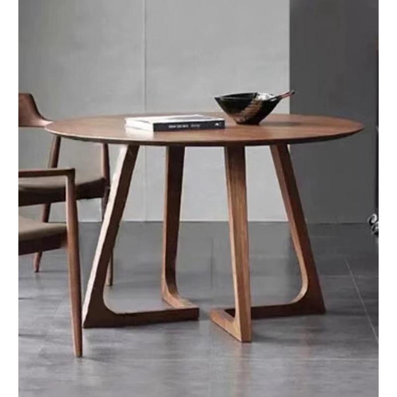 乡村饭桌实木餐桌椅组合家用简约现代藤编复古小户型胡桃木餐桌子