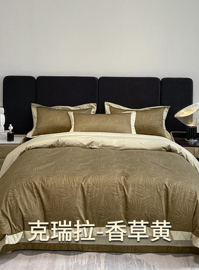 bb4c批发轻奢风美式100支床上四件套长绒棉床单被套全棉印花