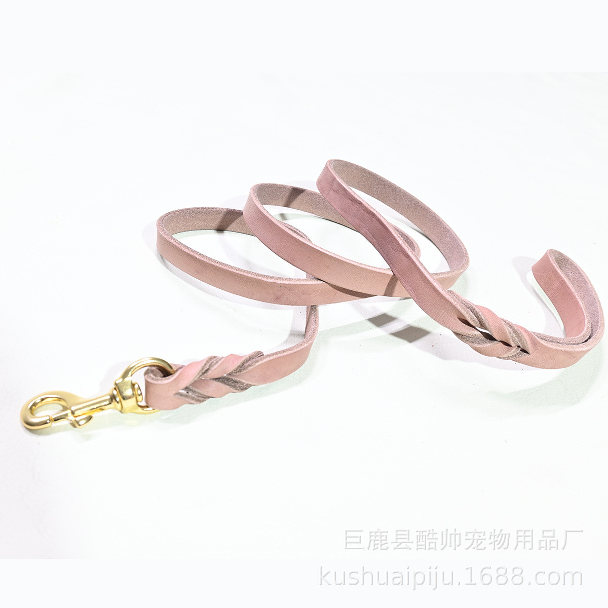 用品牛皮三节鞭牵引绳大中小型犬类牵引带宠物牵引狗狗供应