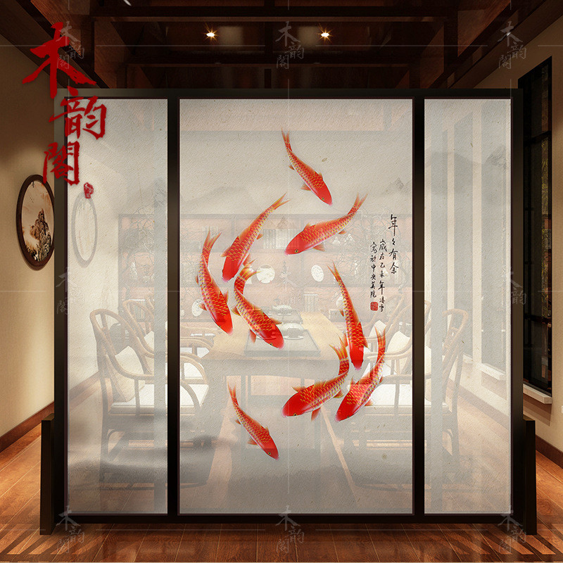 新中式屏风隔断客厅卧室玄关移动家用小户型实木遮挡座屏简约现代