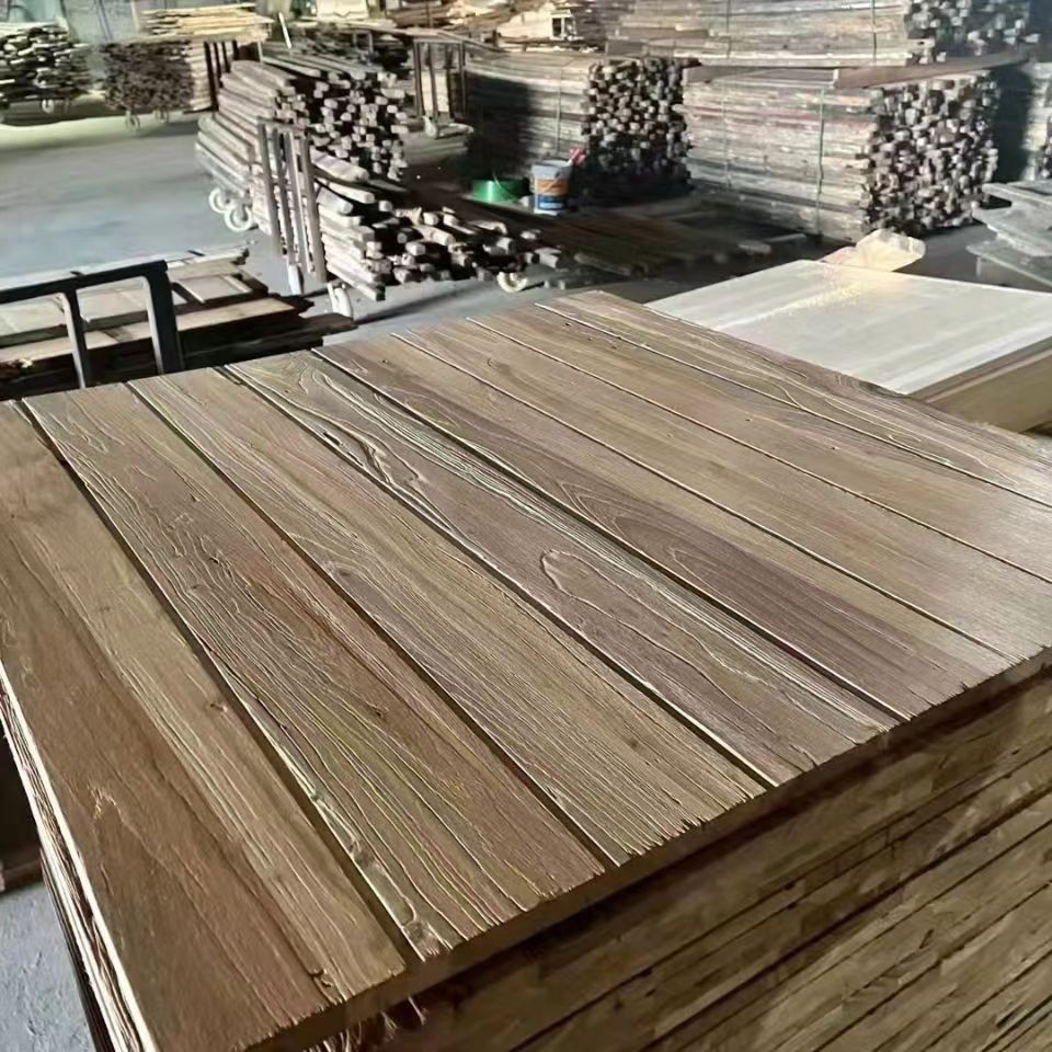 老榆木风化木板材复古装饰旧家装建材房梁板民宿家具吧台做板材