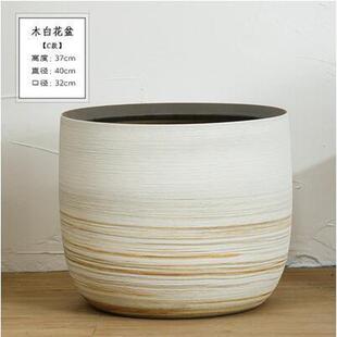 北欧风白色陶瓷花瓶现代简约客厅绿植盆大号庭院种树盆栽装饰摆件