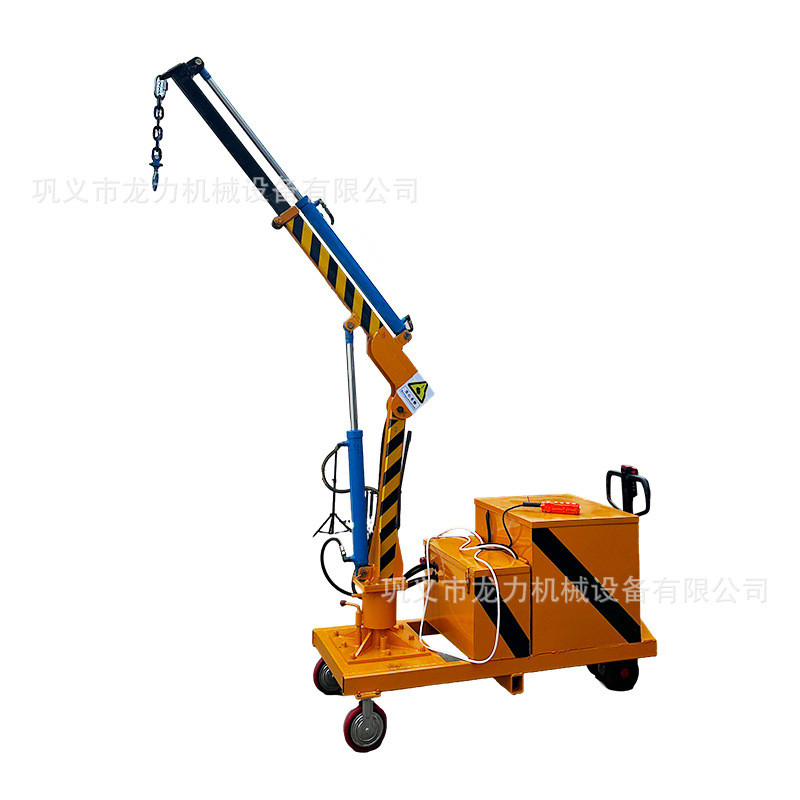 小型移动式液压旋转吊车伸缩臂吊机吊机全电动移动小吊车液压搬运