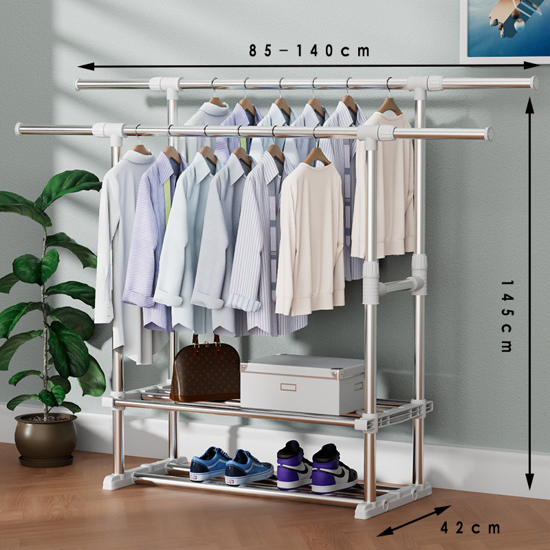 晾晒架晾衣架落地折叠卧室晒衣服晾衣杆挂衣架阳台单杆家用晾衣架