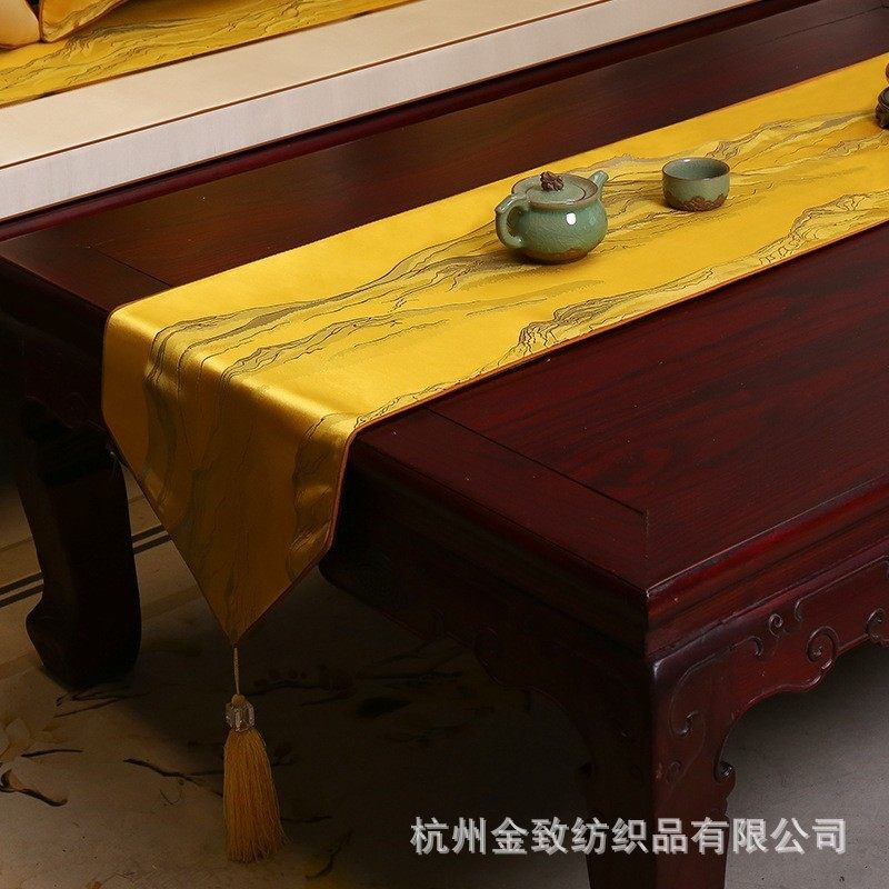 垫布批发桌旗中式轻奢茶台布艺茶桌厂家餐桌布现代茶几布桌布