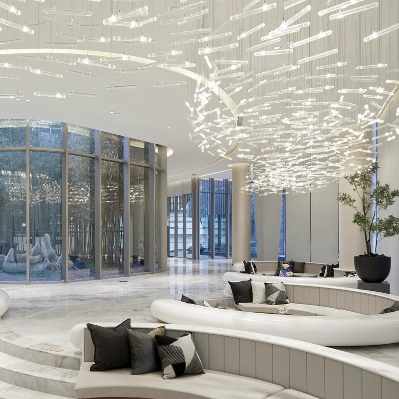 】定制【大型酒店售楼部吊灯创意异型大堂玻璃灯非标艺术工程灯具