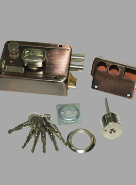 安凌新款切边古铜老式门锁铜锁芯钥匙铜外装门锁通用室内木门门锁