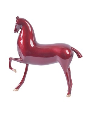 新中式陶瓷马样板间客厅禅意摆件套装电视飞马手工花瓶摆设创意