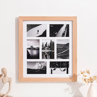 实木多宫格无酸框相框挂墙式艺术作品展览画框摄影作画装裱卡纸