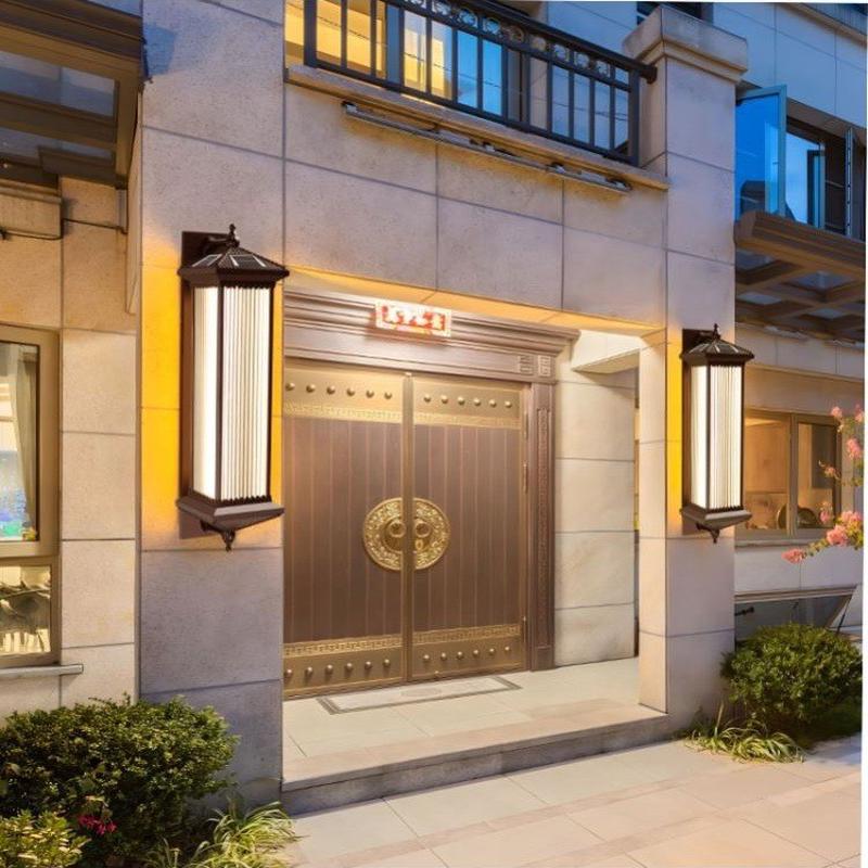 热销灯新中式太阳能壁灯室外露台壁灯外墙柱子户外防水庭院装饰墙