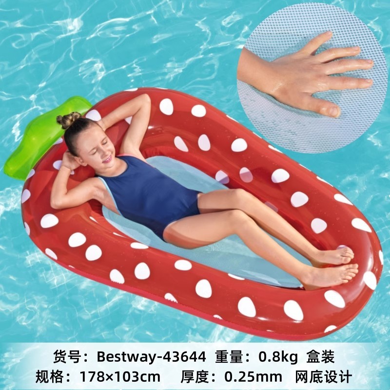 儿童水上水果躺椅充气浮排大号漂浮浮床海滩垫加厚游泳坐骑