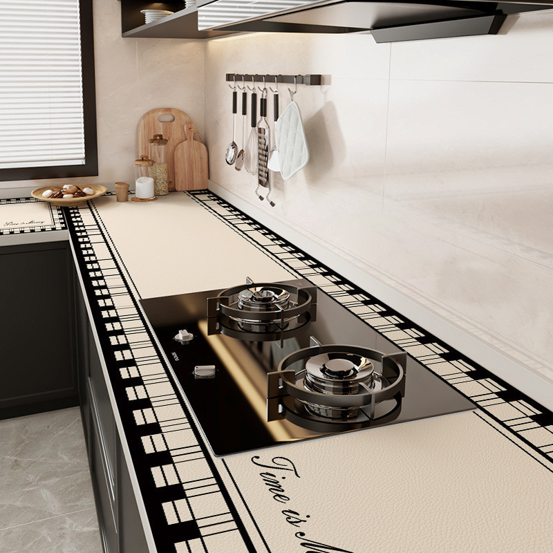 厨房皮革台面保护垫防水防油免洗灶台桌垫隔热桌布橱柜专用防脏垫