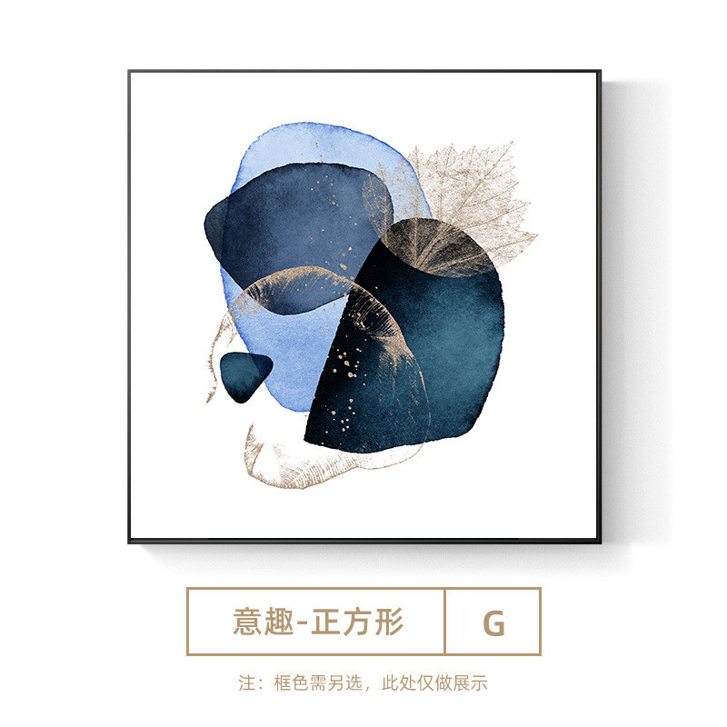 抽象色块小众艺术餐厅装饰画美容院挂画现代简约方形油画客厅壁画图片