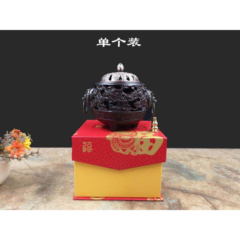 黑檀云小礼品双用香炉小盘香佛香具红木创意家居摆设鼎木雕工艺