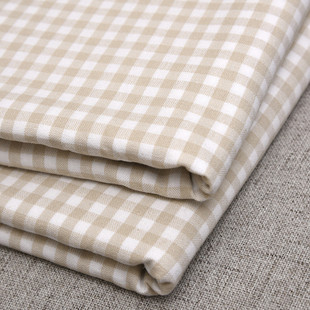 棉麻婴幼儿凉席床垫厂家色织格子家纺面料宽幅苎麻布料布匹做床单