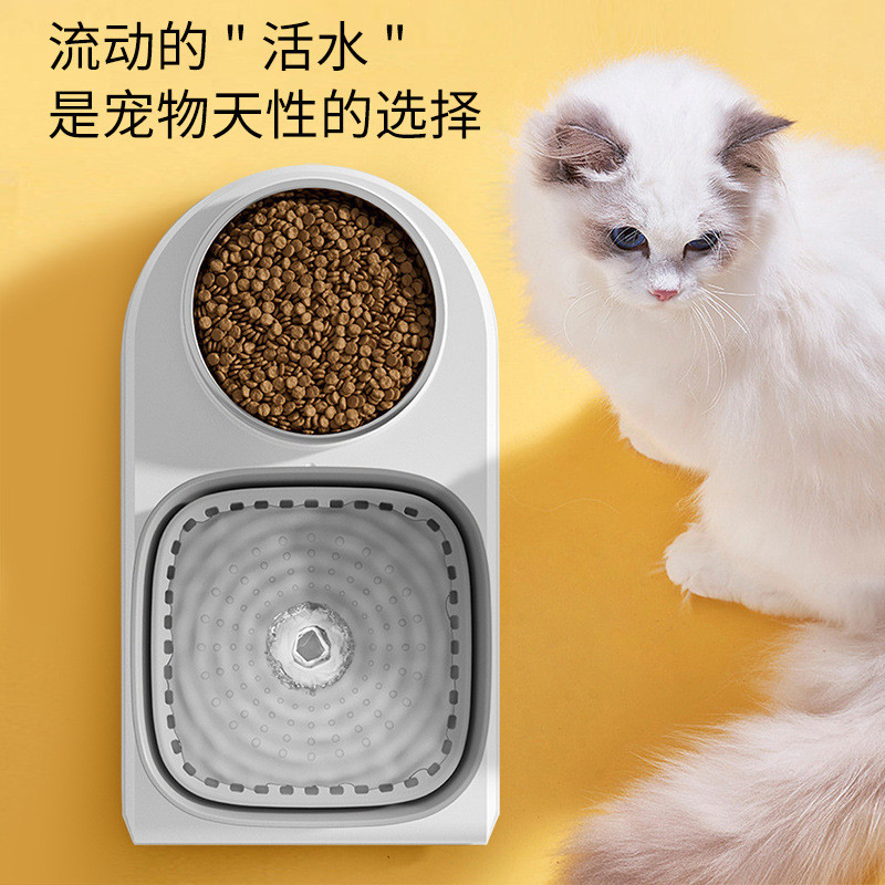 热销跨境热销宠物饮水机一体机宠物自动喂食器猫咪猫碗碗狗盆宠物