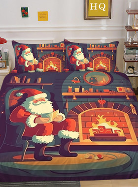 圣诞老人ebay沃尔玛3d印花涤纶枕套被套套件家纺可