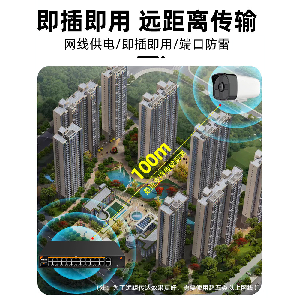 万视楼宇交换机门禁室内可视对讲4/8/16/24口智能远距15V/24V非标