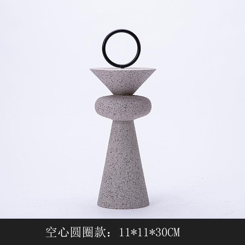 大千奏鸣曲摆件 黑色抽象小人创意砂岩系列 现代树脂工艺品