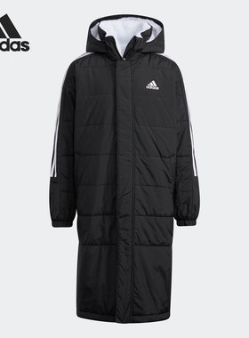 Adidas阿迪达斯正品新款冬季保暖大童运动休闲连帽梭织棉服H07272
