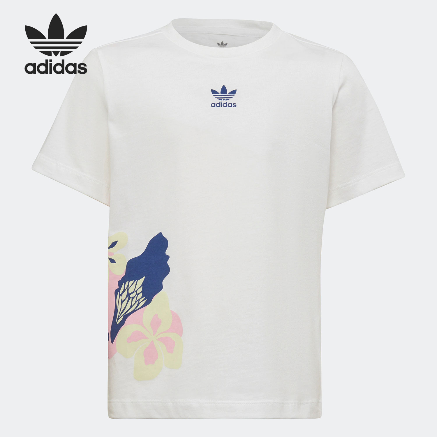 Adidas/阿迪达斯正品三叶草夏季新款小童运动休闲短袖T恤HC4582