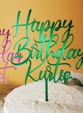 Happy birthday cake topper custom生日快乐蛋糕插蛋糕装饰人名