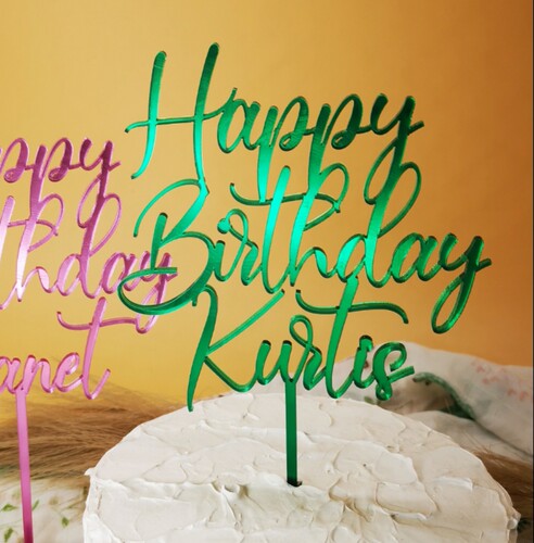 Happy birthday cake topper custom生日快乐蛋糕插蛋糕装饰人名
