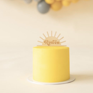 one month year满月周岁蛋糕装饰太阳元素插牌First Birthday