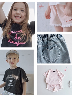 100-145韩系潮童RJ男女童T恤上衣裤子系列