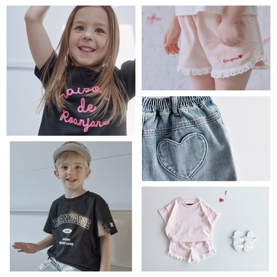 100-145韩系潮童RJ男女童T恤上衣裤子系列