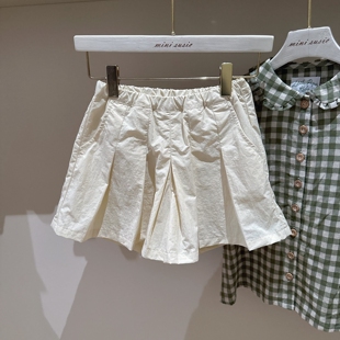 110 裙 160韩系高端女童百褶松紧腰防走光短裤
