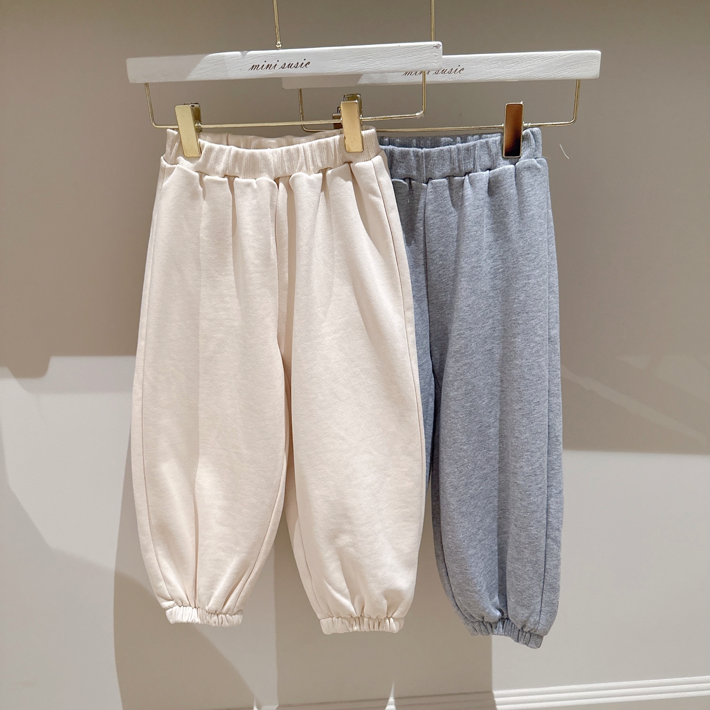 100-145韩系高端女童两色束脚口宽松运动长裤