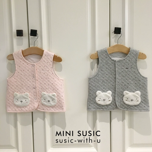 Хлопковый мягкий мультяшный жилет, детская одежда