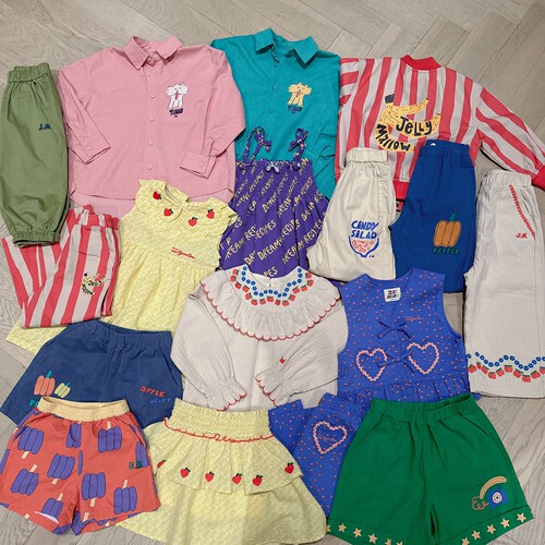 90-140韩系潮童JM条纹刺绣水果印花系列新款