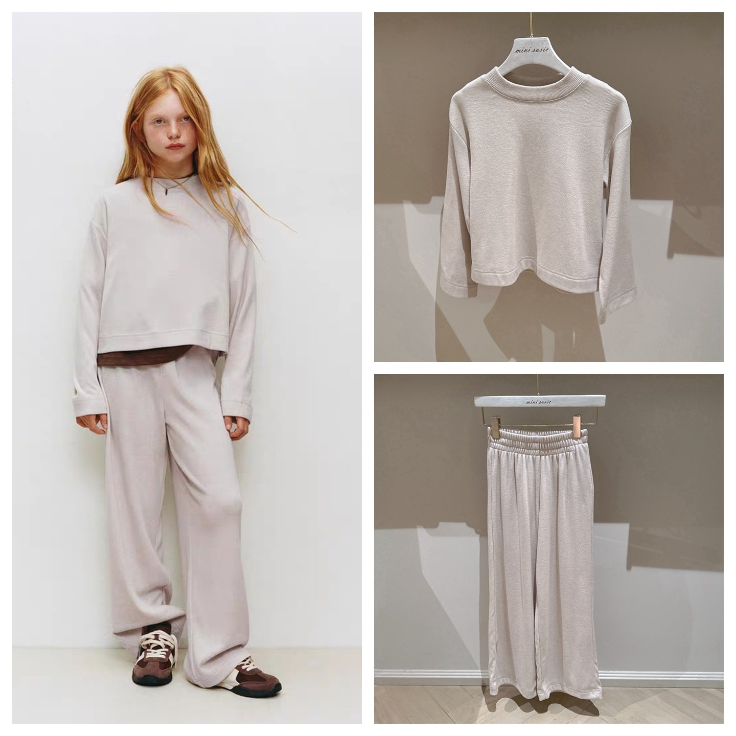 自留6-14女童中大童柔软垂感面料圆领长袖短款T恤+松紧腰阔腿裤,童装/婴儿装/亲子装,T恤,淘宝优惠券,粉丝福利购,淘宝优惠卷