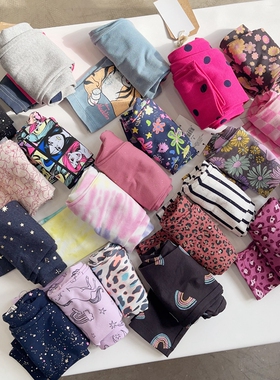 1-14澳女童卡通印花打底裤女春秋薄款弹力修身显瘦百搭小脚长裤