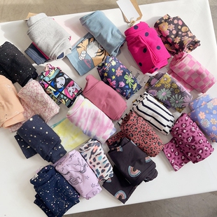 显瘦百搭小脚长裤 弹力修身 女春秋薄款 14澳女童卡通印花打底裤