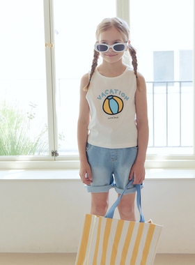 100-145韩系潮童RJ儿童篮球字母无袖背心+短裤（分开拍）
