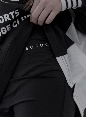 135-155韩系潮童BJ黑色字母薄款弹力瑜伽打底短裤骑行裤