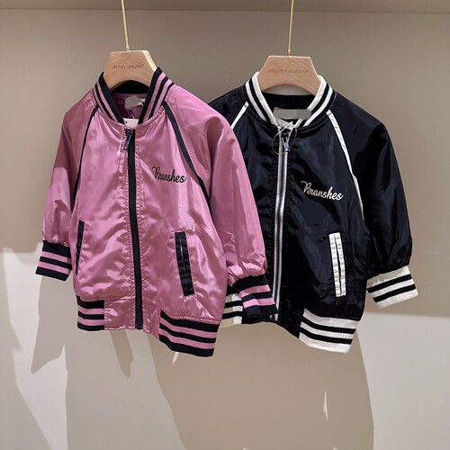 断码特价包邮自留90-150日系男女童拼色夹克外套